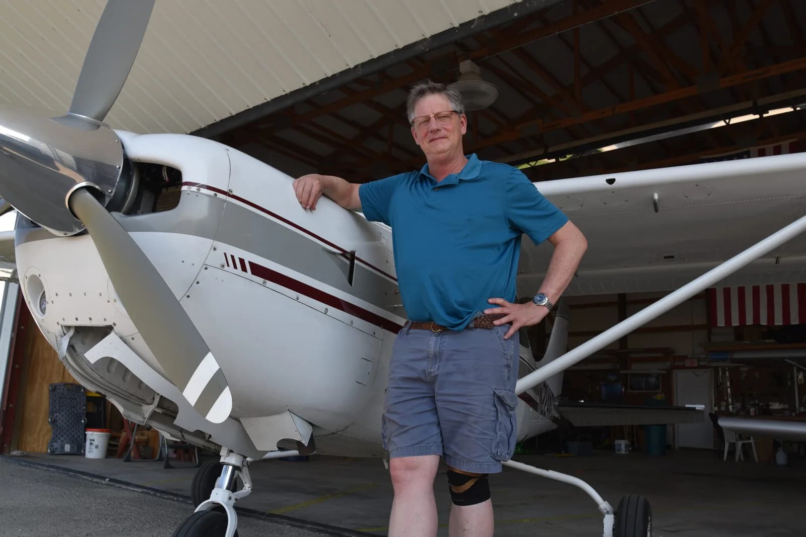 Scott Sellers with their aircraft